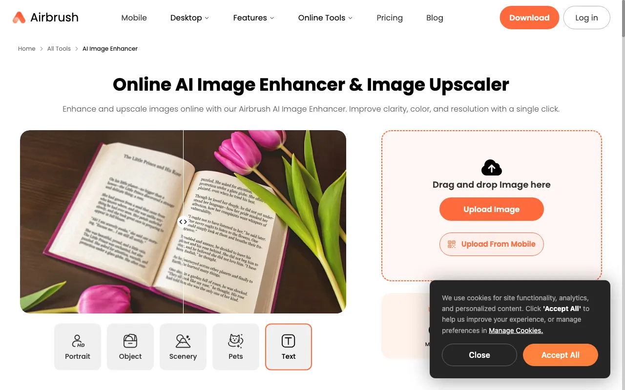 Airbrush AI Image Enhancer — preview screenshot