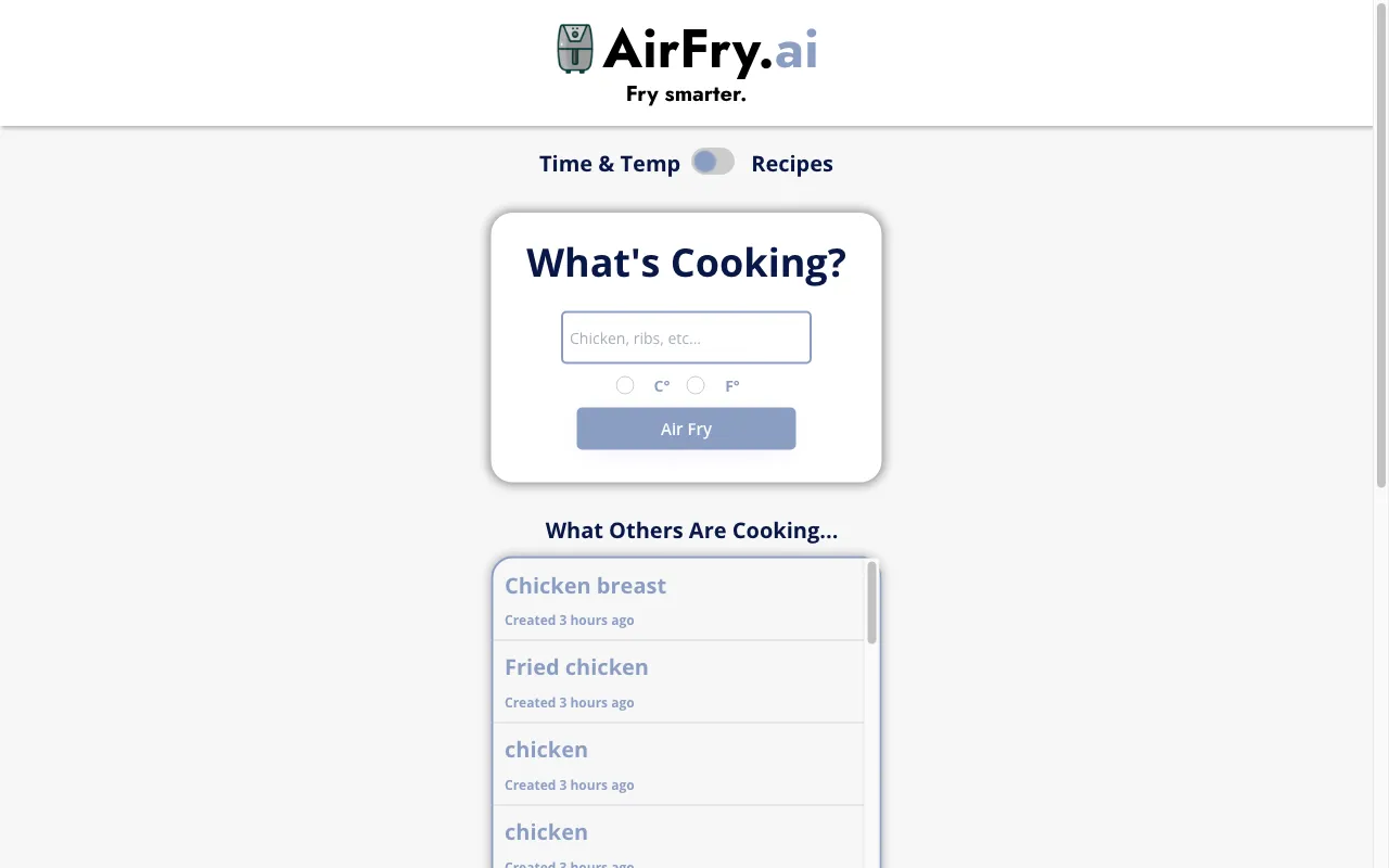 AirFry.ai — preview screenshot