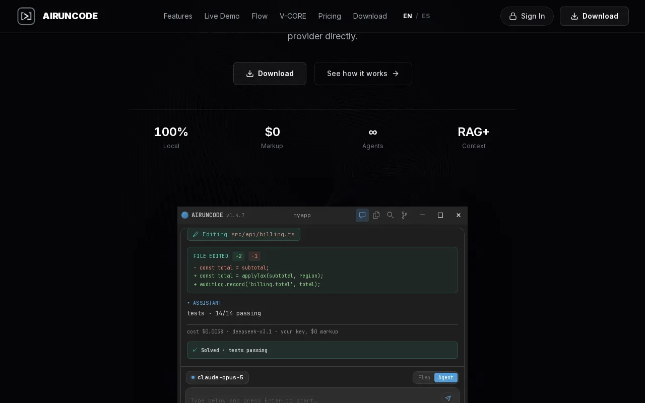 Airuncode — preview screenshot