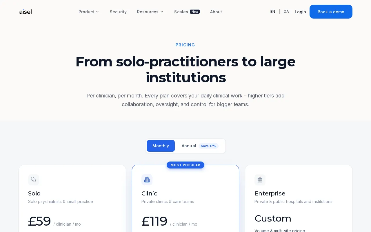 aisel — pricing page