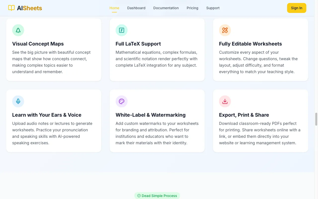 AISheets.study — pricing page