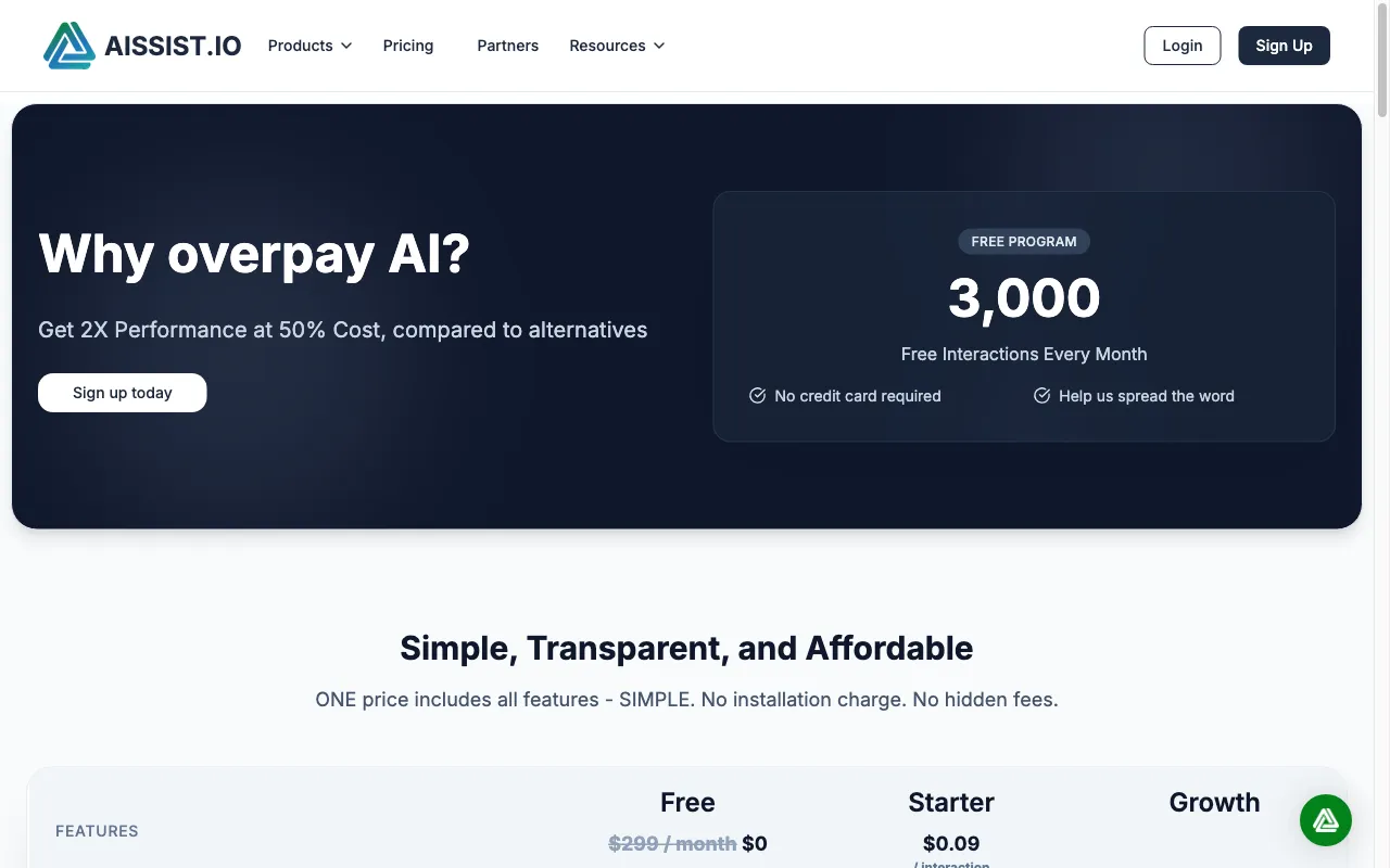 Aissistant — pricing page