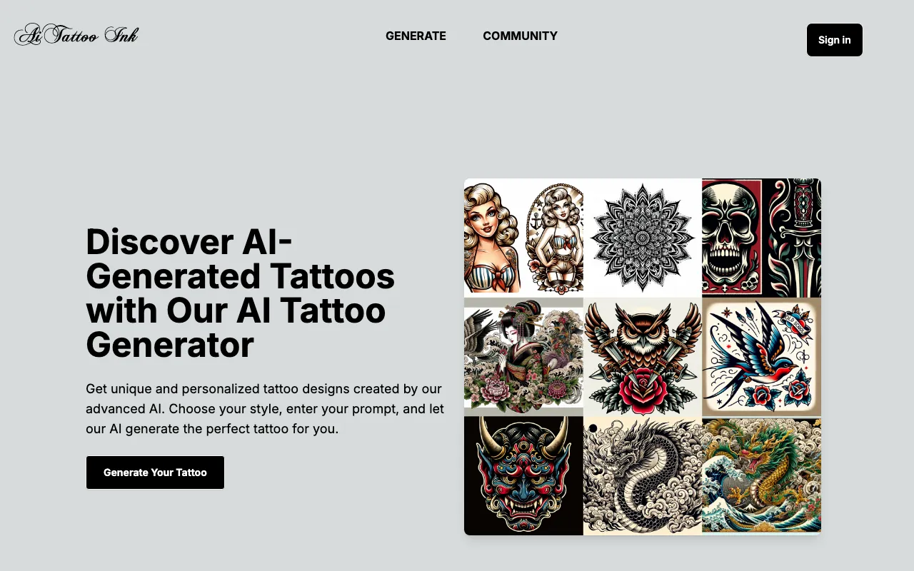 aitattoo.ink — preview screenshot
