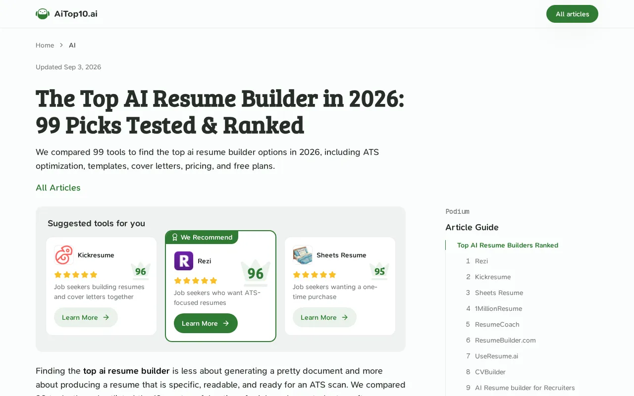AiTop10.ai — pricing page