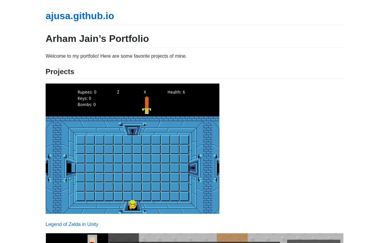 ajusa.github.io — preview screenshot