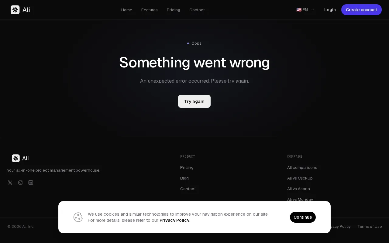 Ali AI — pricing page
