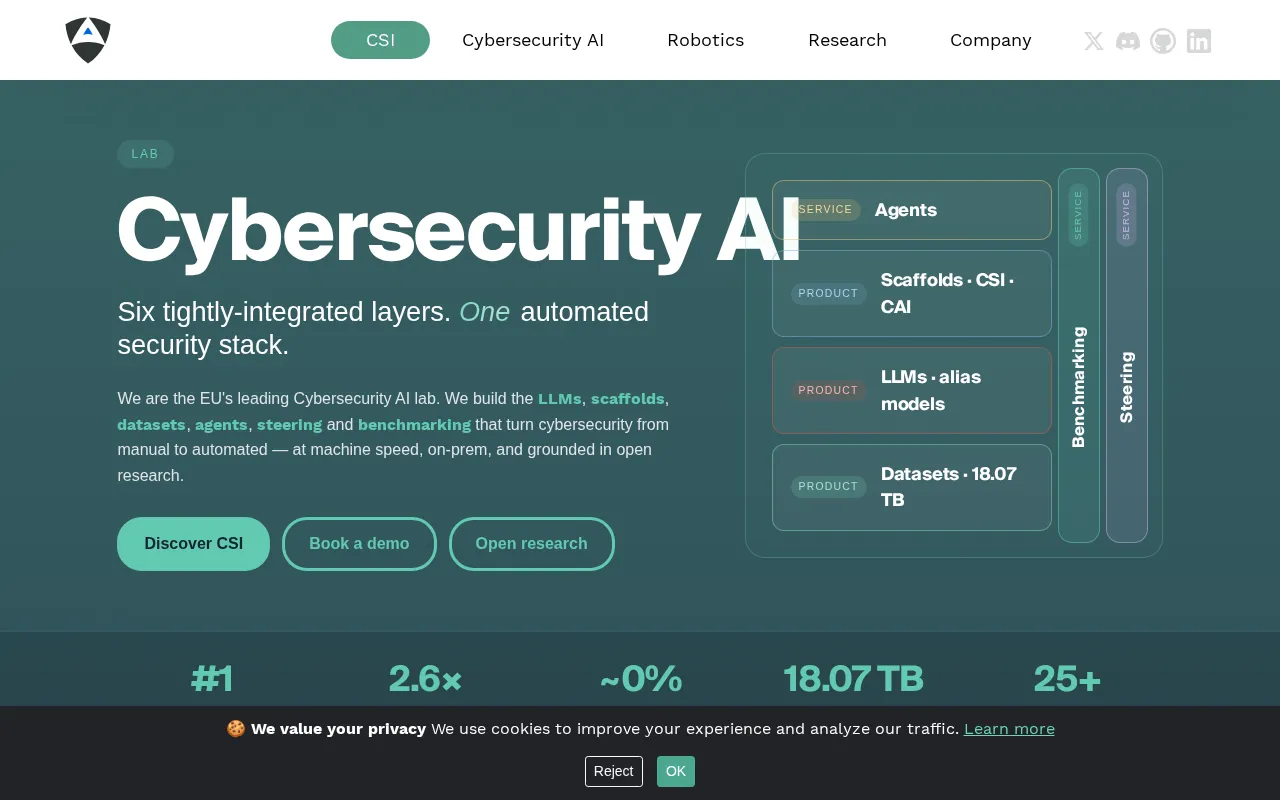 Alias Robotics Cybersecurity AI — preview screenshot