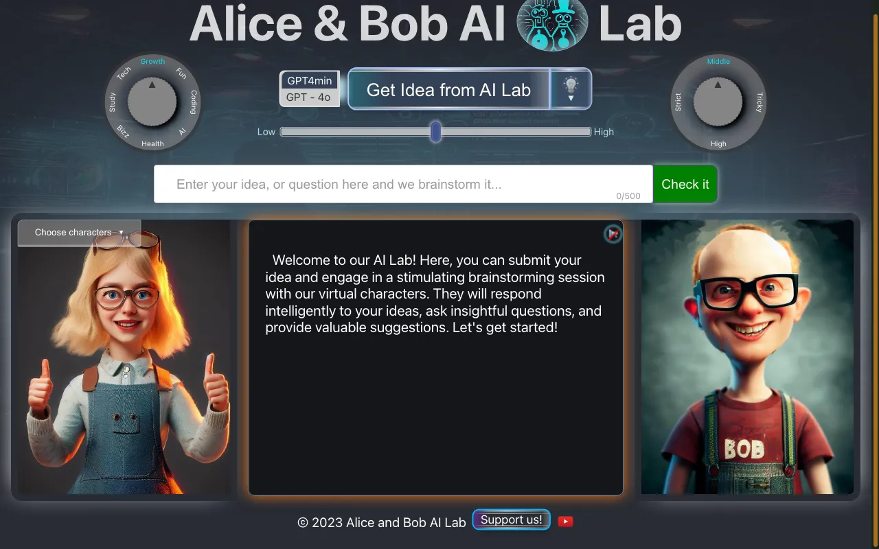 Alice and Bob AI Brainstorm Lab — preview screenshot