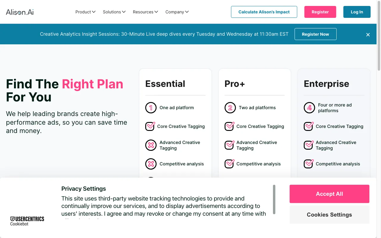 Alison — pricing page
