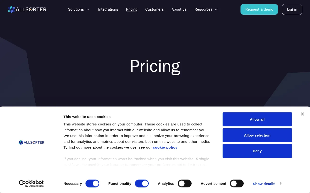 Allsorter — pricing page