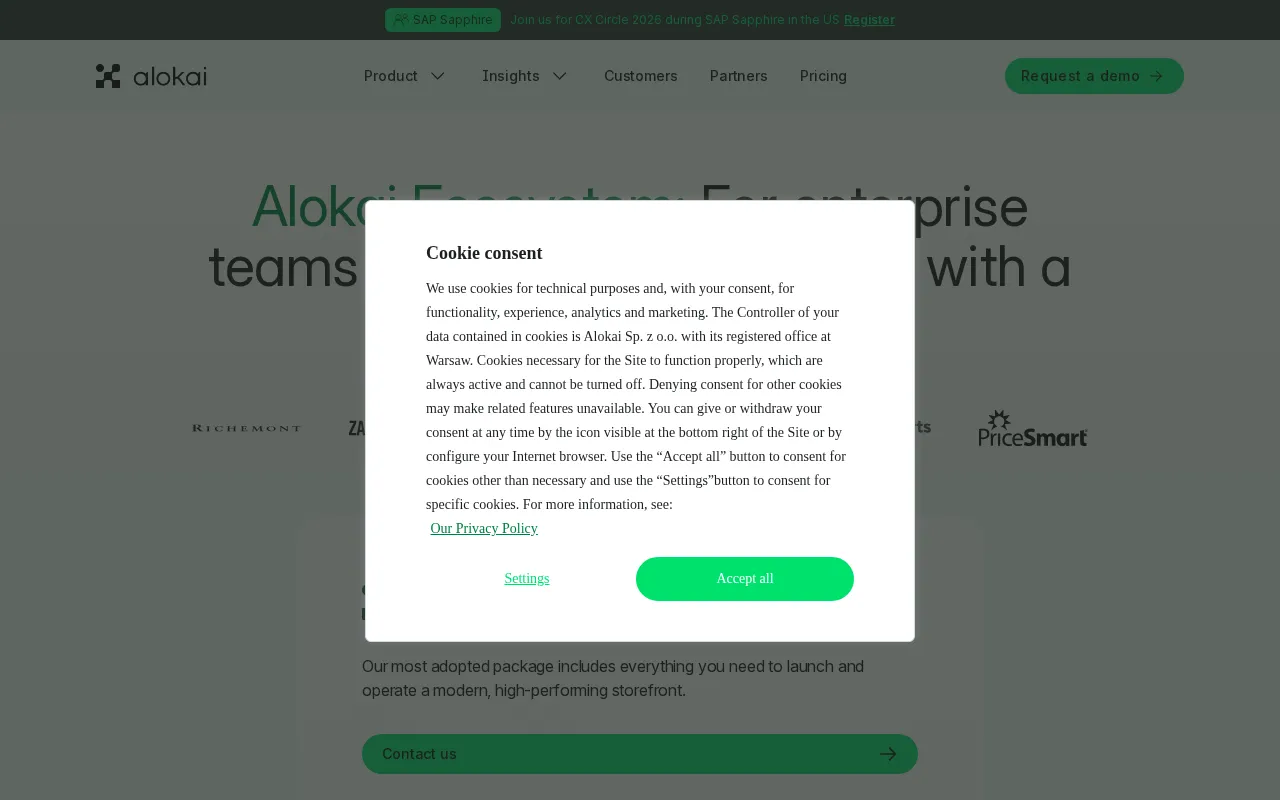 Alokai — pricing page