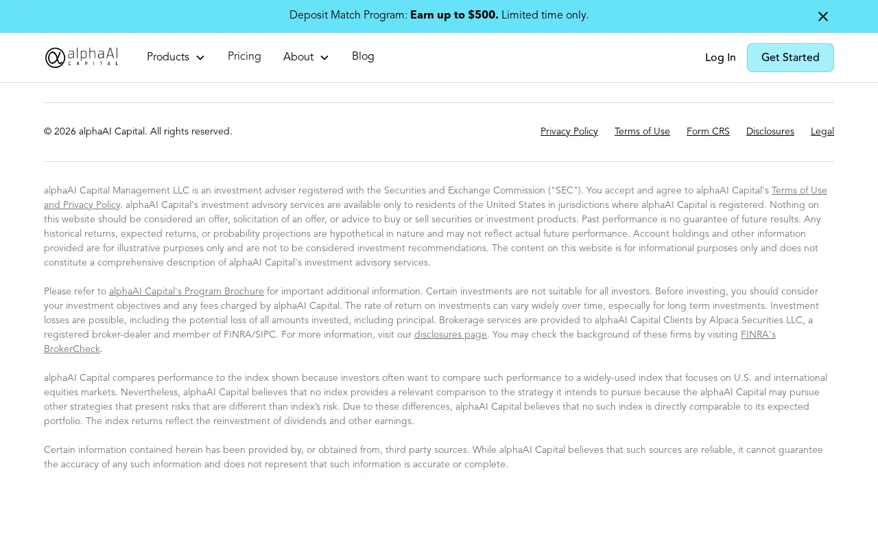 alphaAI Capital — pricing page