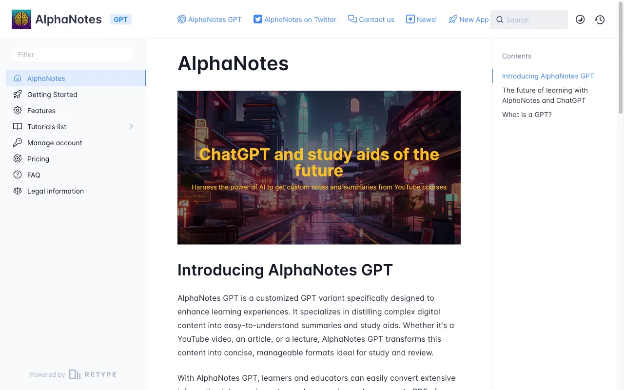AlphaNotes — preview screenshot