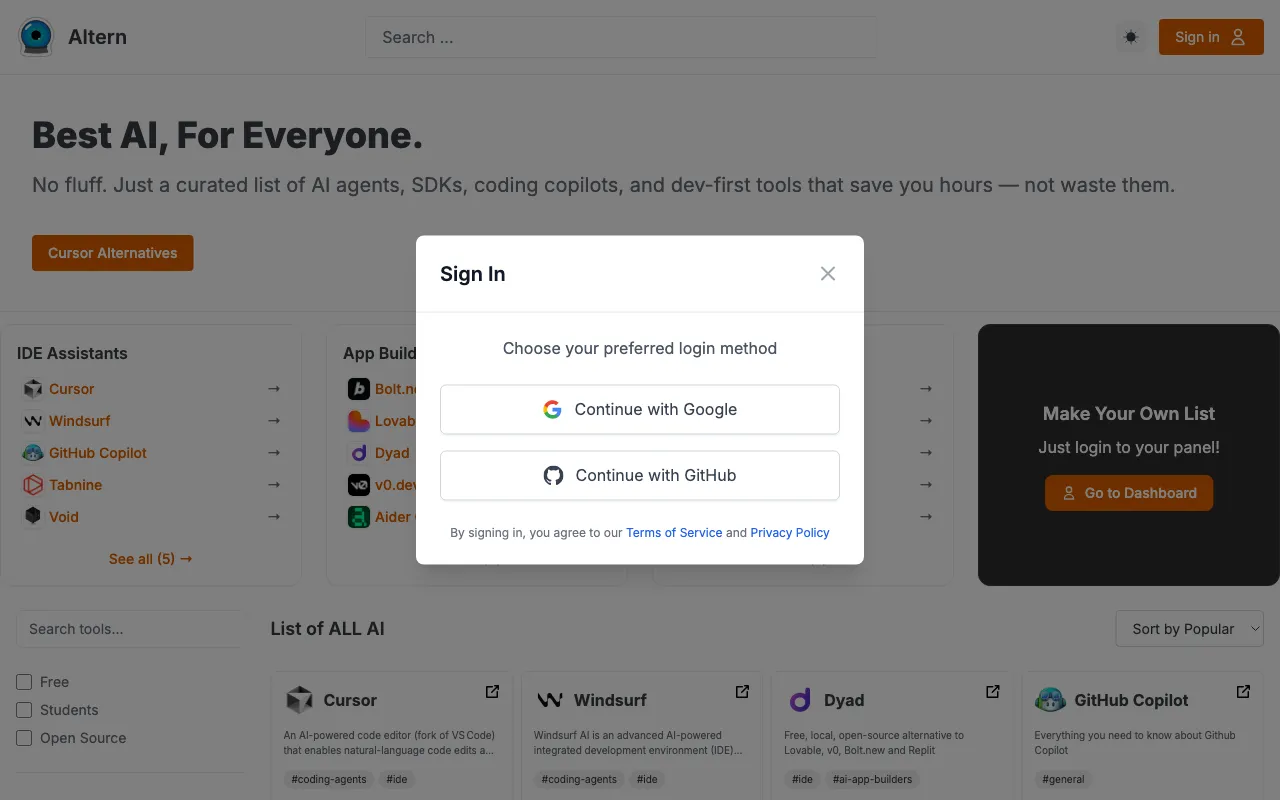 Altern — preview screenshot
