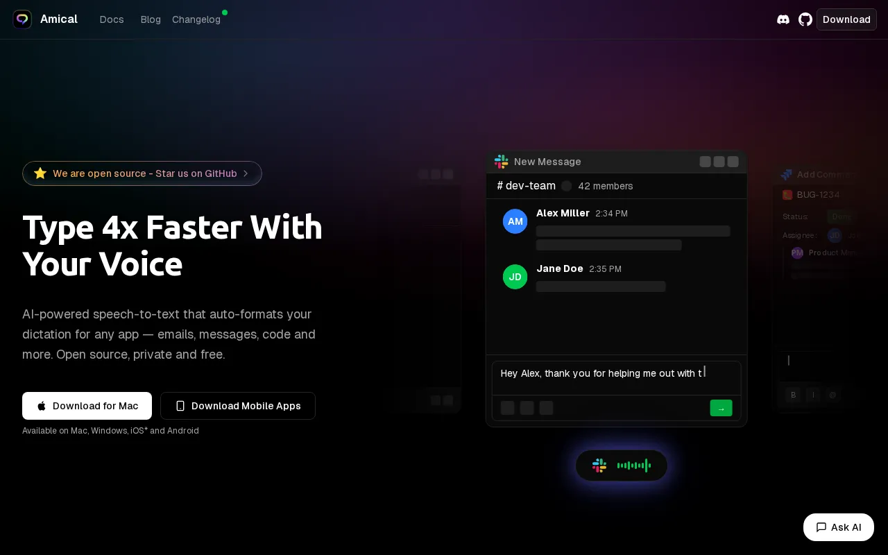 Amical — preview screenshot