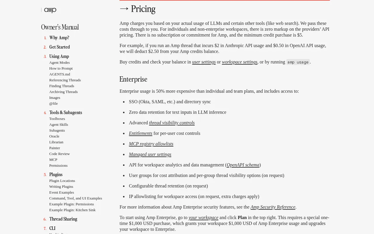 Amp — pricing page