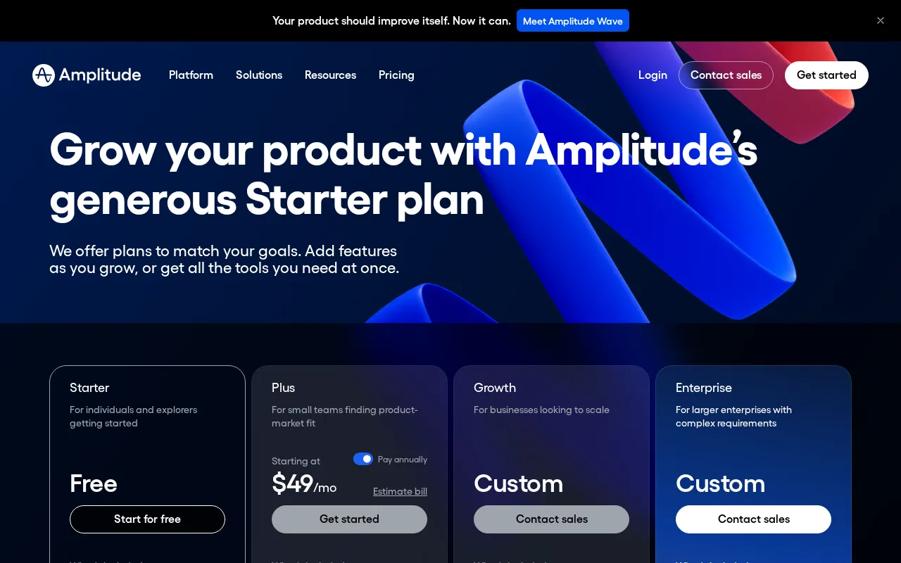 Amplitude — pricing page