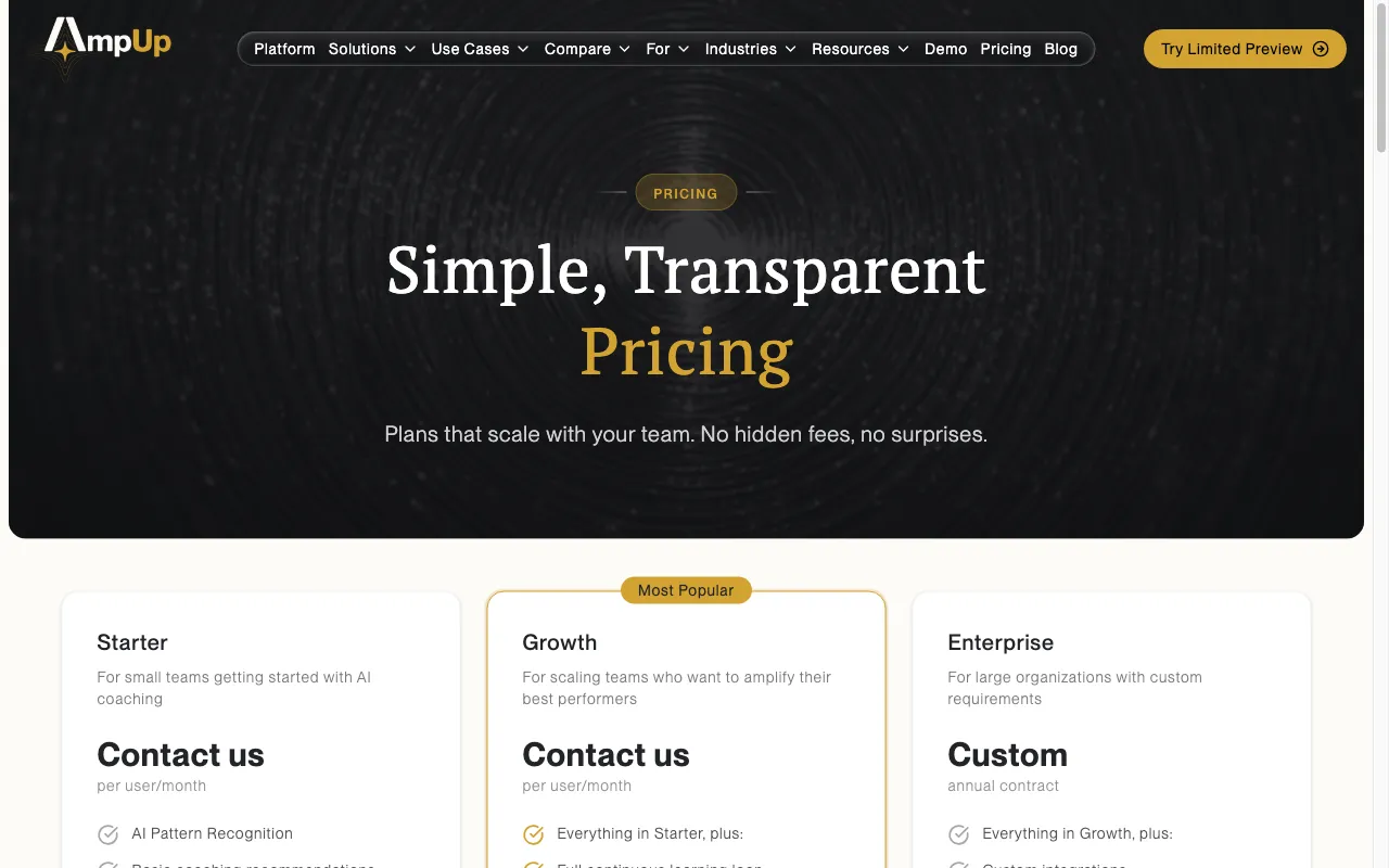 AmpUp — pricing page