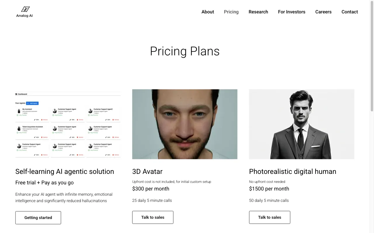 Analog Assistant — pricing page