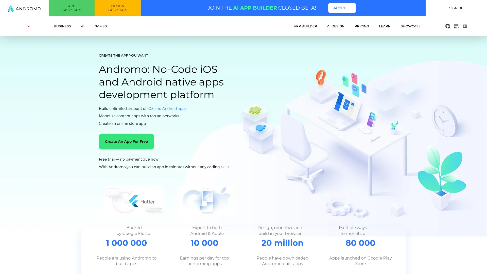 Andromo — preview screenshot