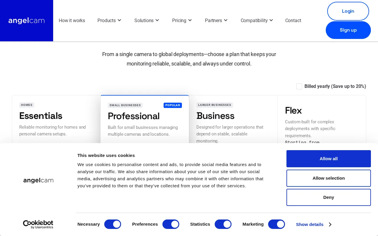 Angelcam — pricing page