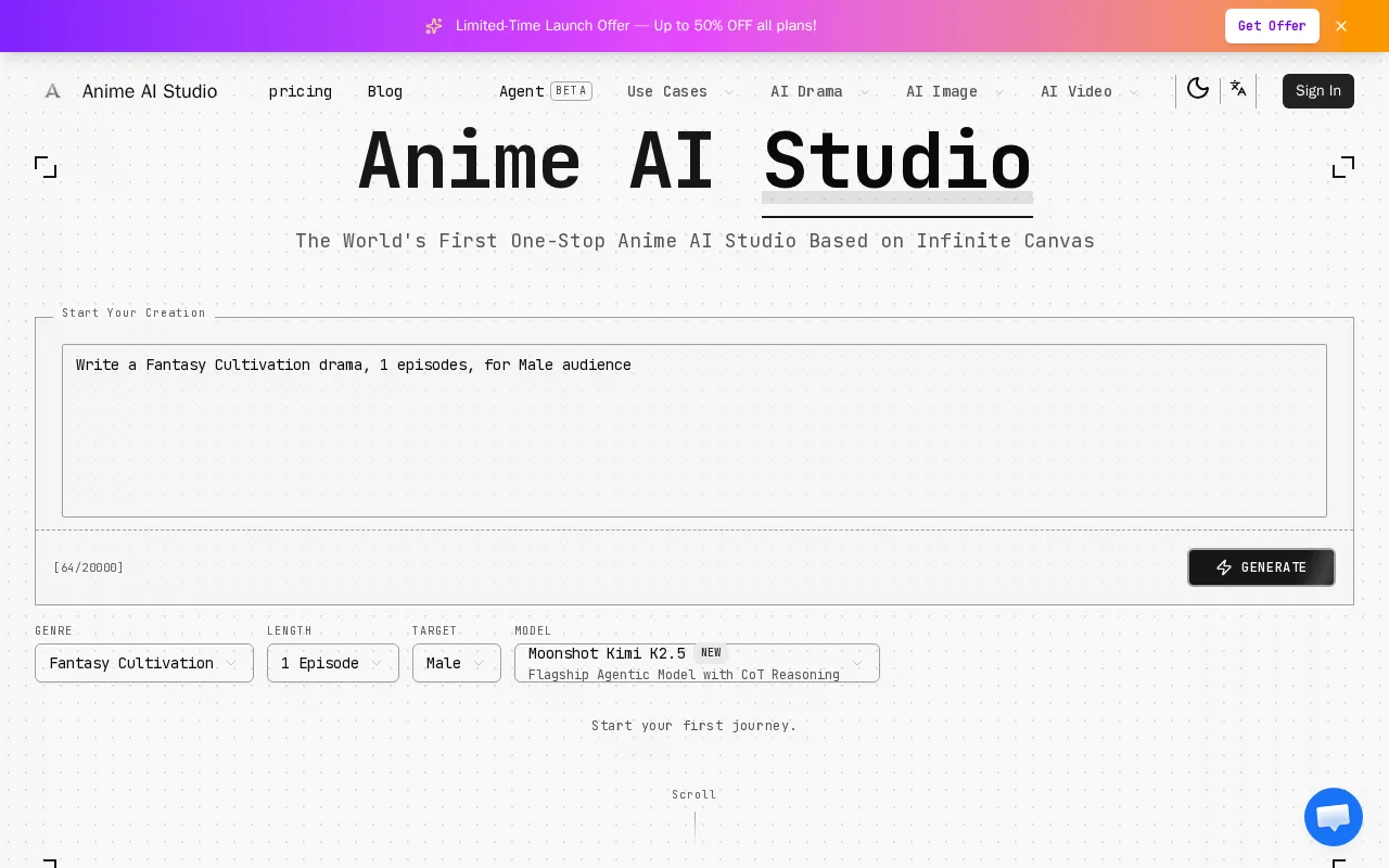 Anime AI Studio — preview screenshot