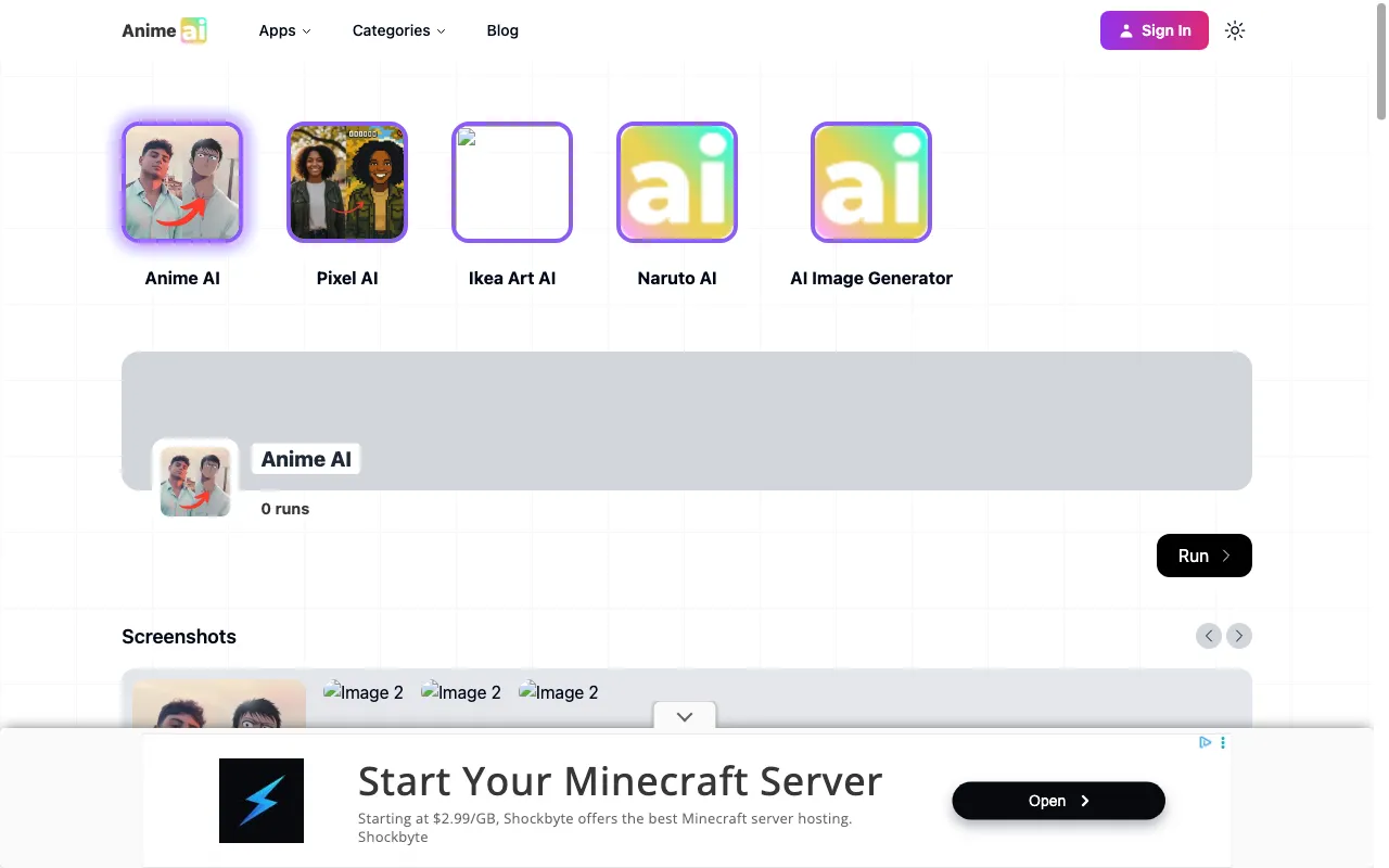 Anime AI — preview screenshot