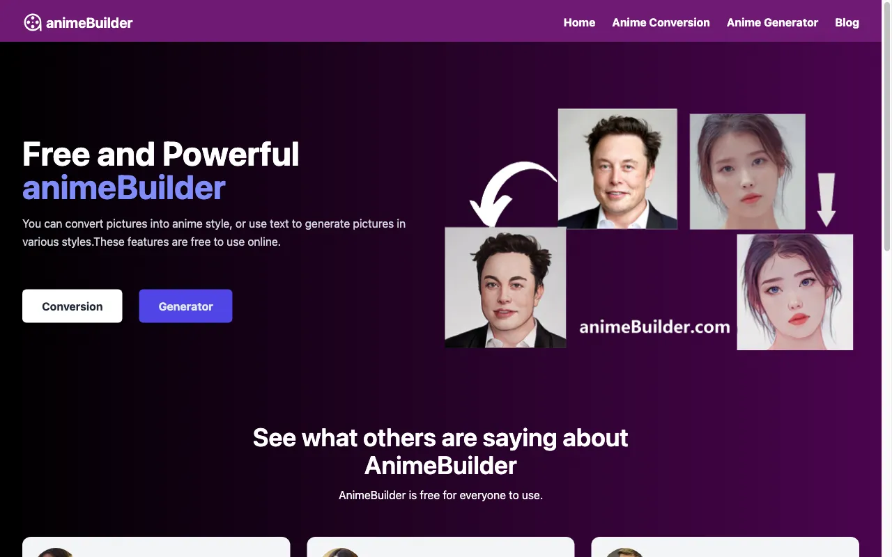 animeBuilder — preview screenshot