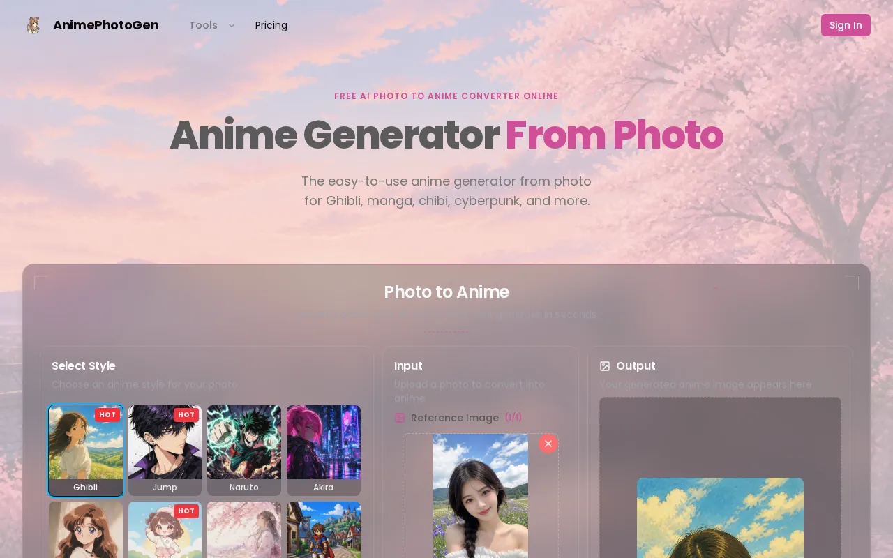 AnimePhotoGen — preview screenshot