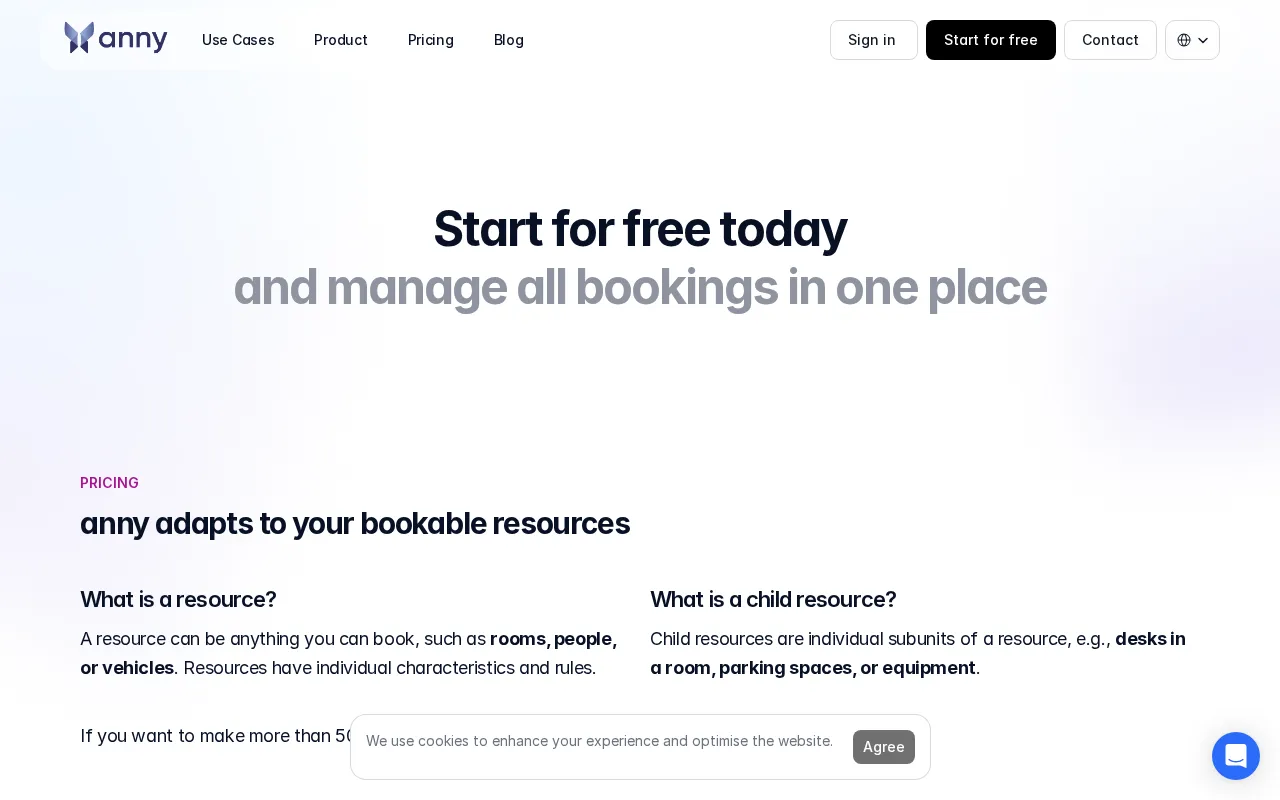Anny — pricing page