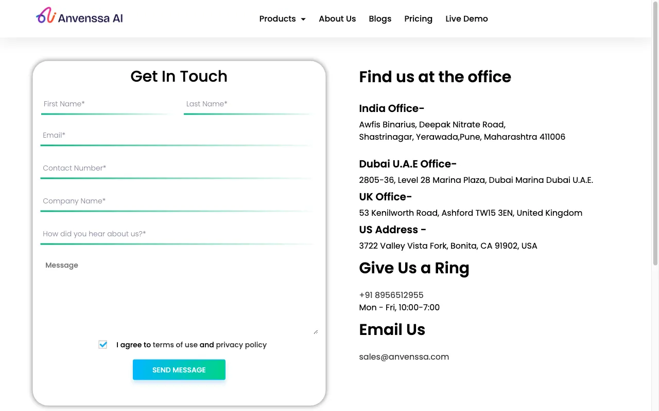 Anvenssa.com — pricing page