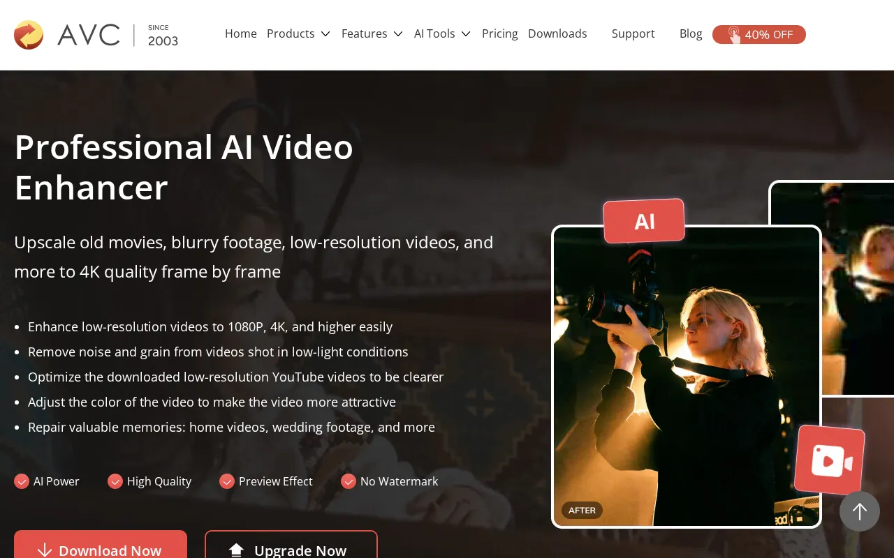 Any Video Converter AI Video Enhancer — preview screenshot