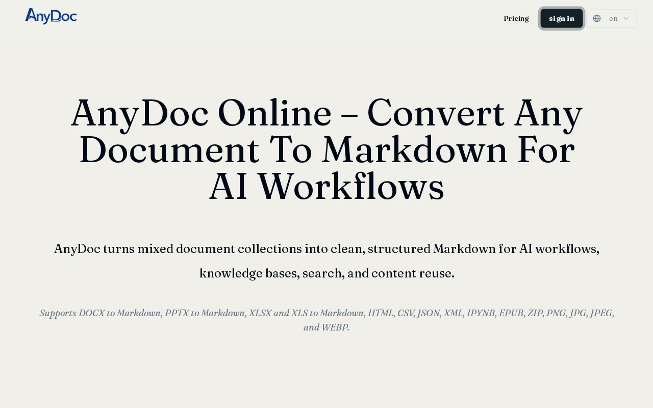 AnyDoc Online — preview screenshot