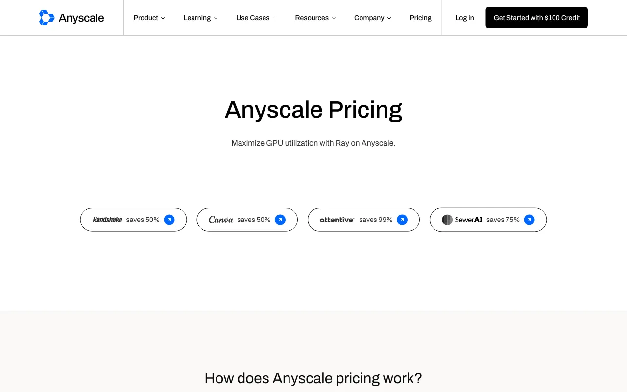 Anyscale — pricing page