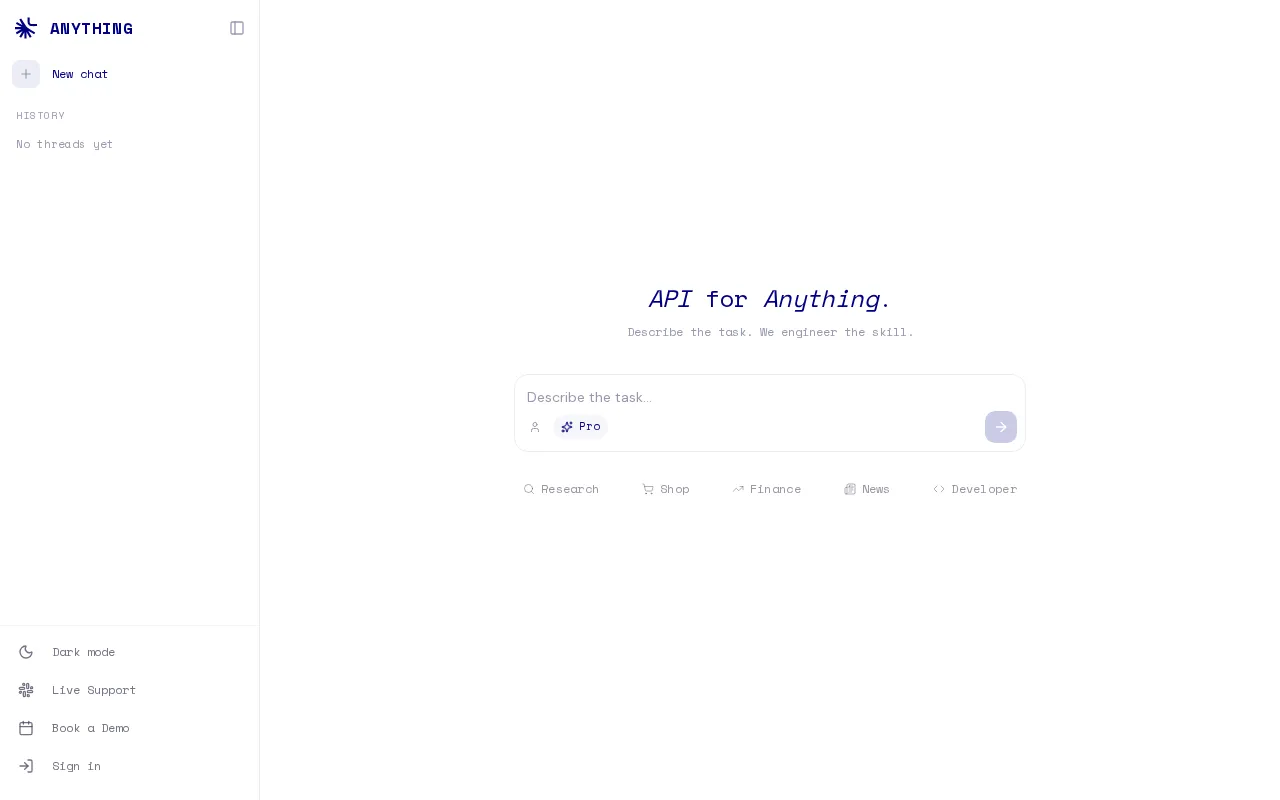 Anything API — preview screenshot