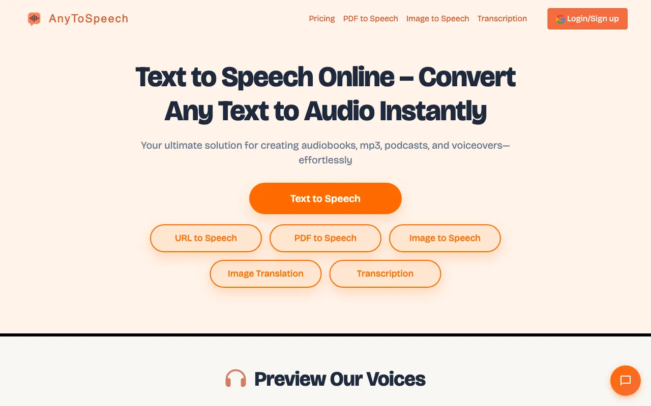AnyToSpeech — preview screenshot