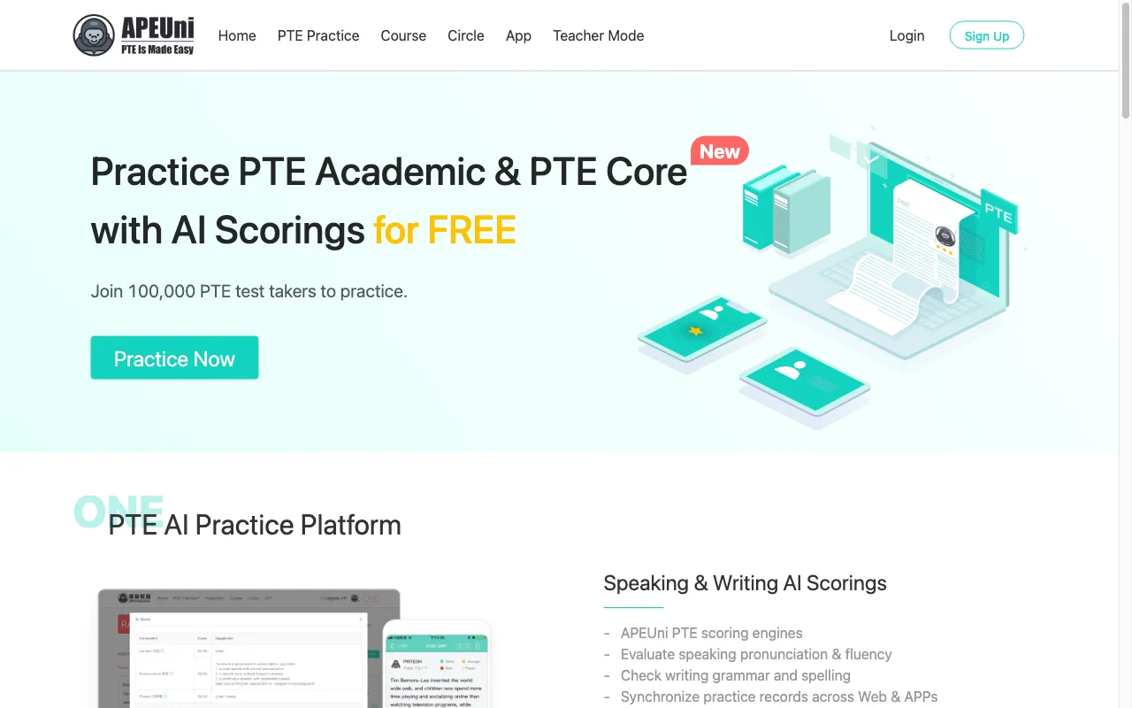 PTE APEUni — preview screenshot