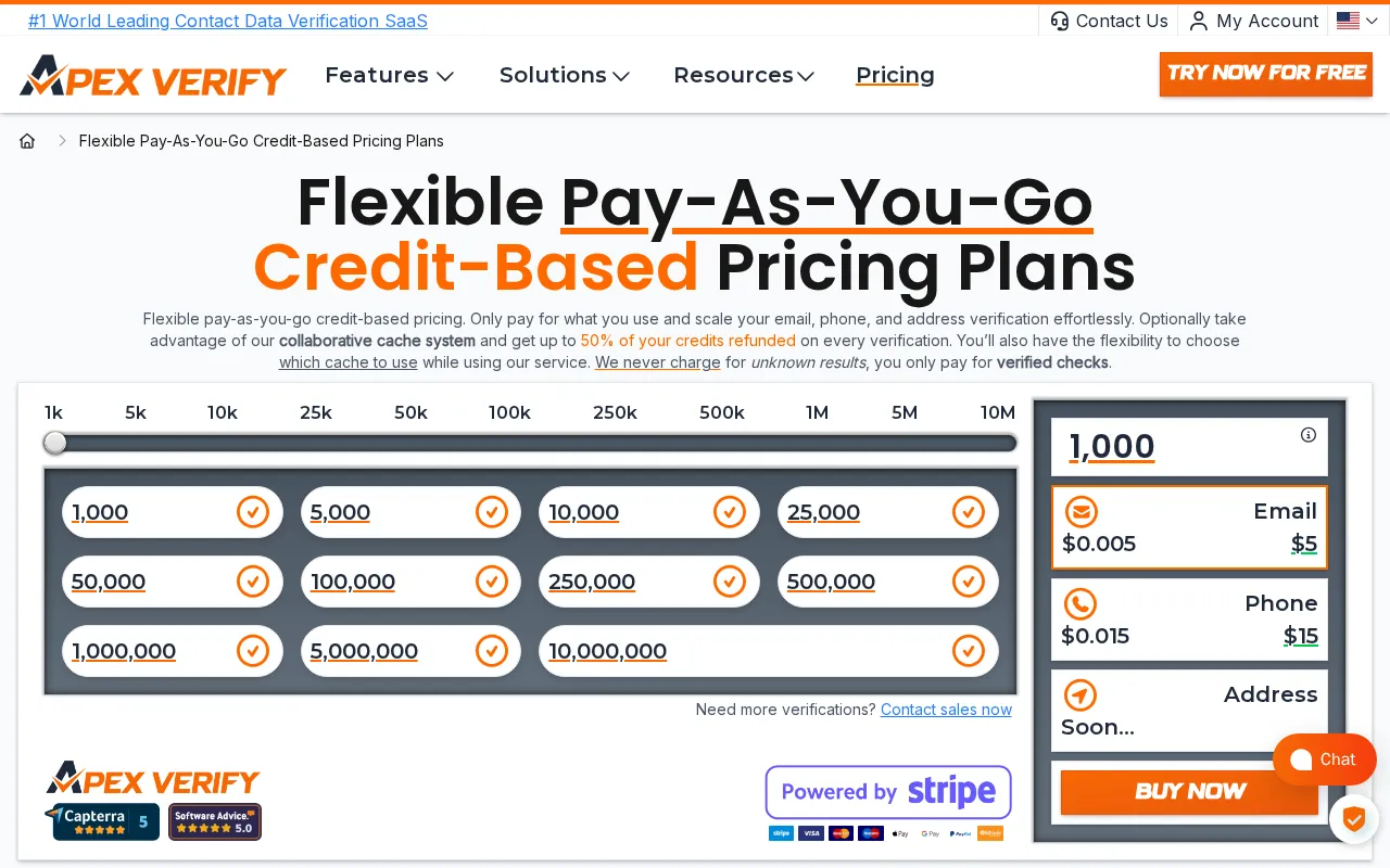 Apexverify — pricing page