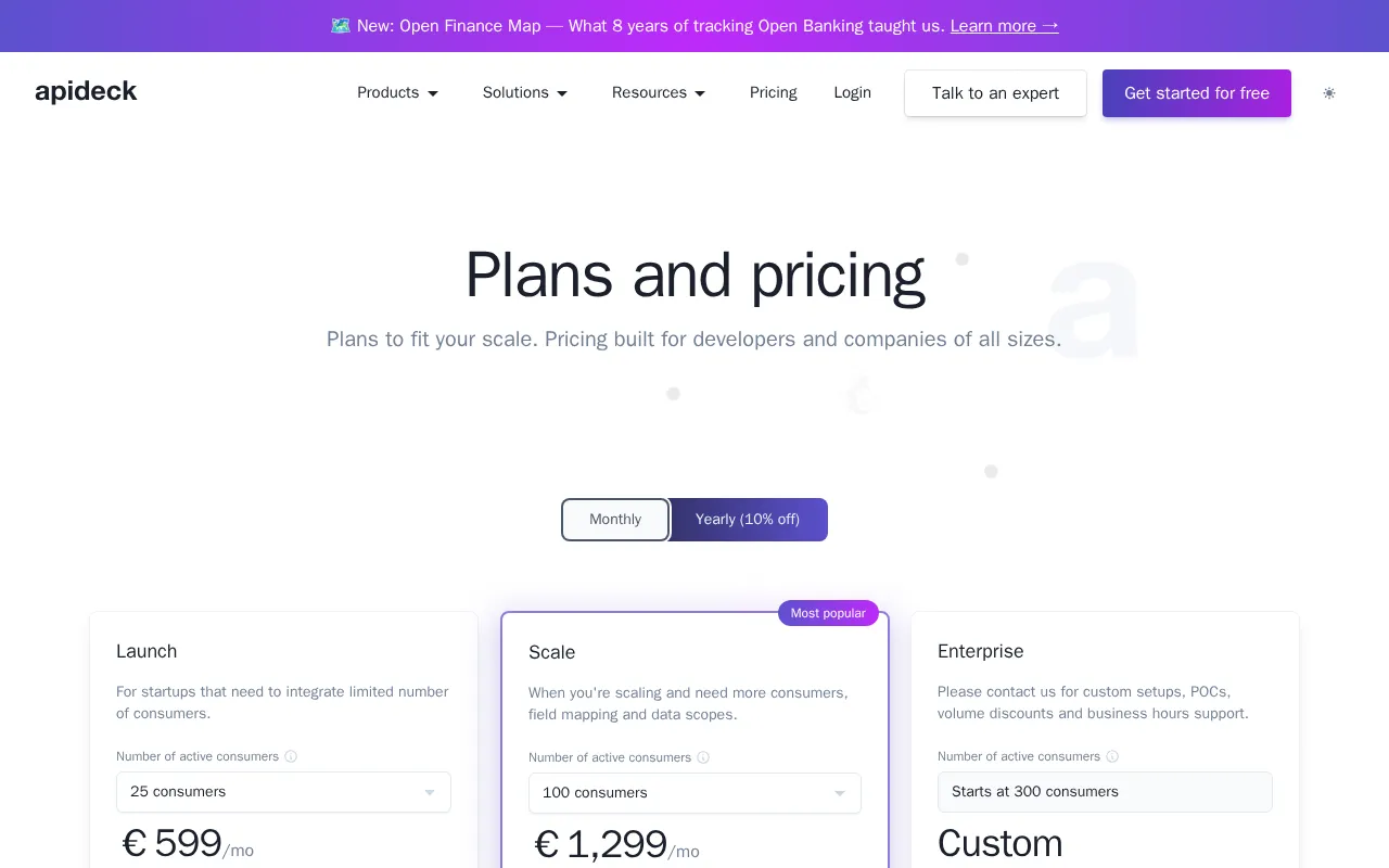 apideck — pricing page