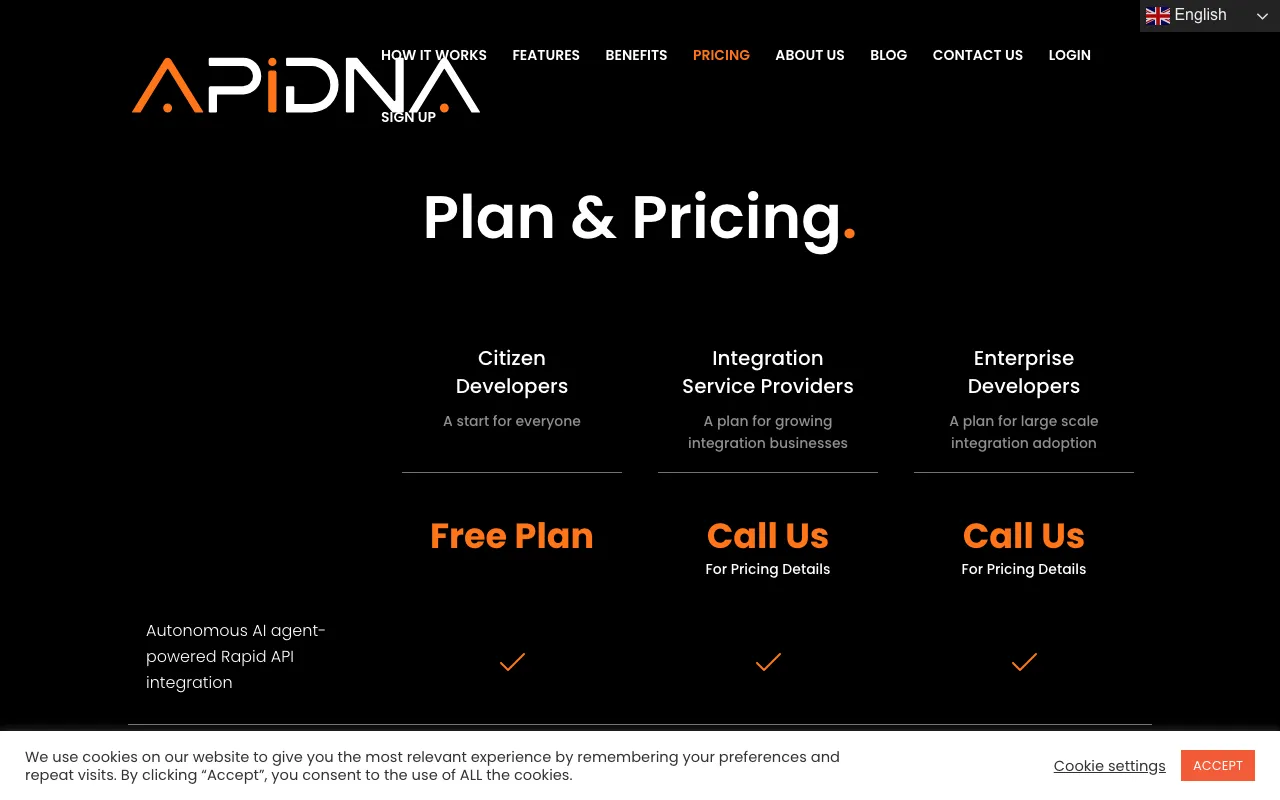 APIDNA — pricing page