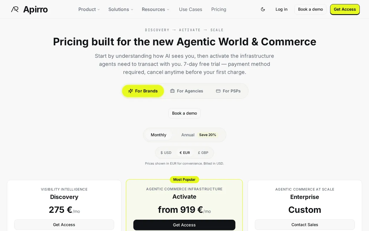 Apirro — pricing page