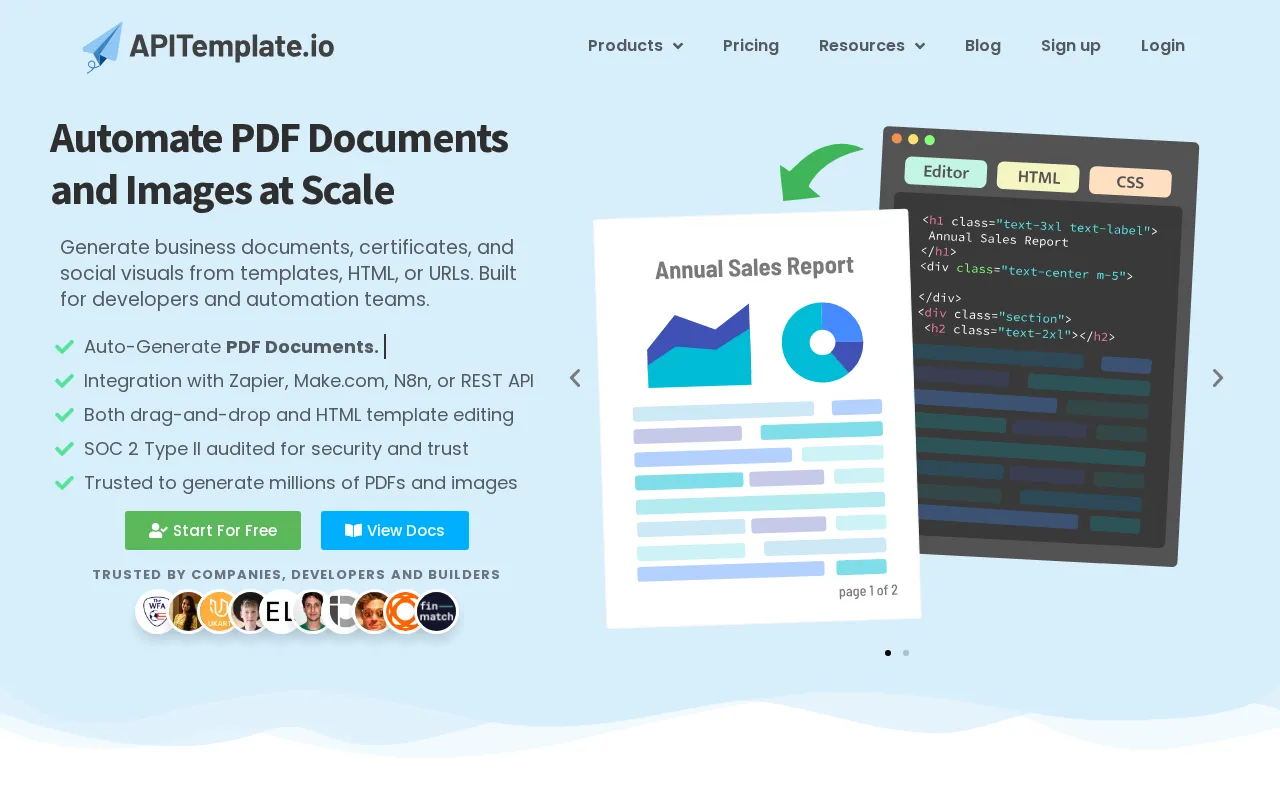 Apitemplate — preview screenshot