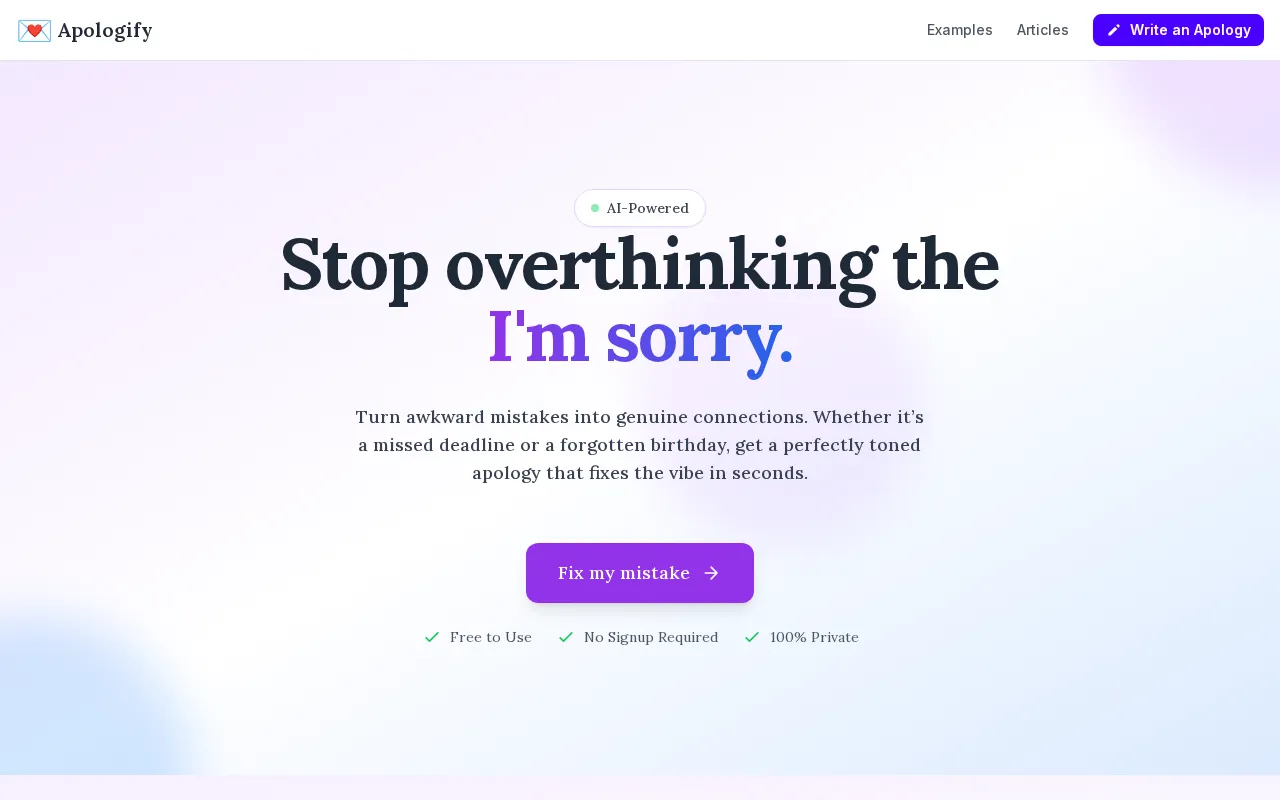 Apologify — preview screenshot
