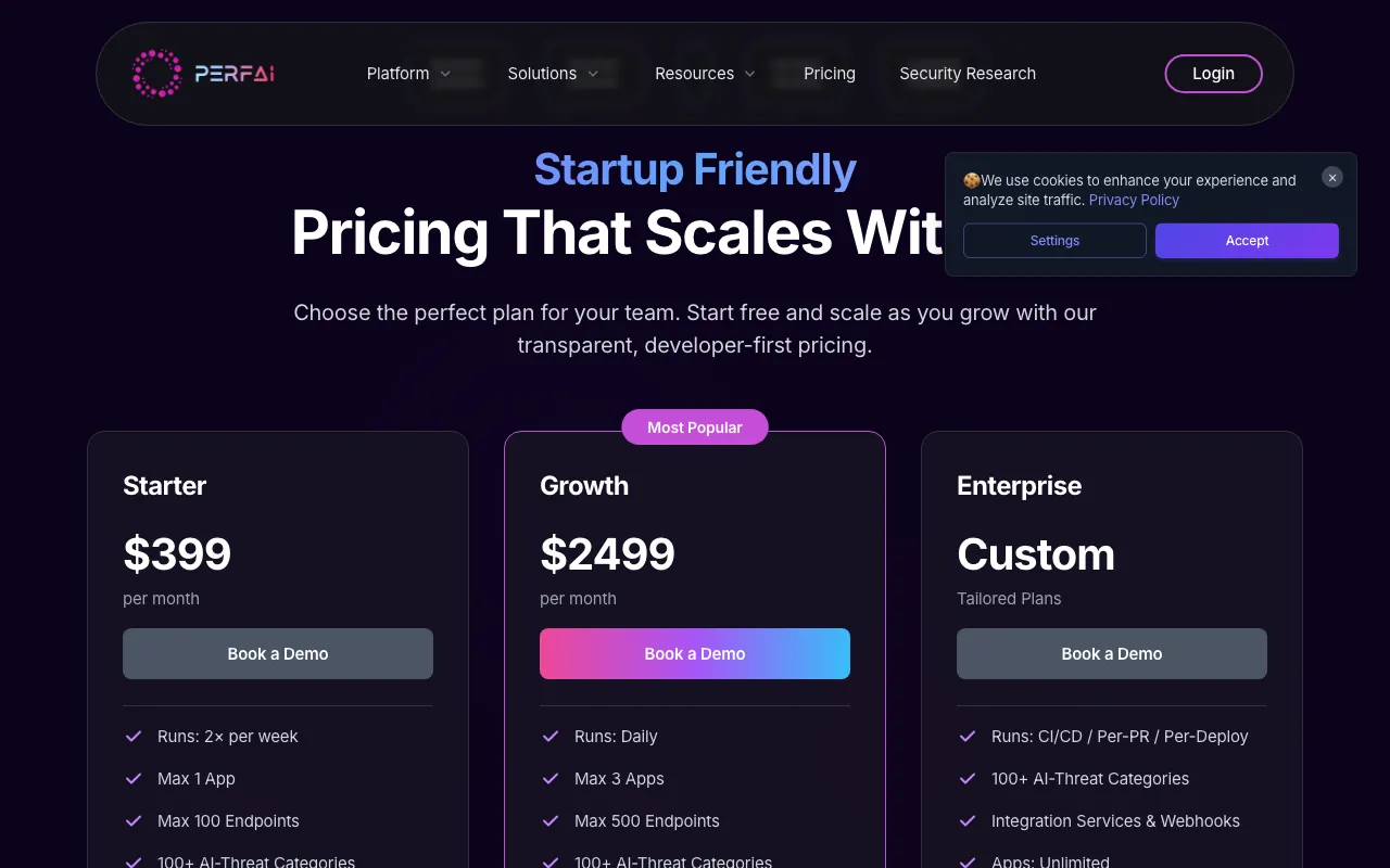 Perfai.ai — pricing page