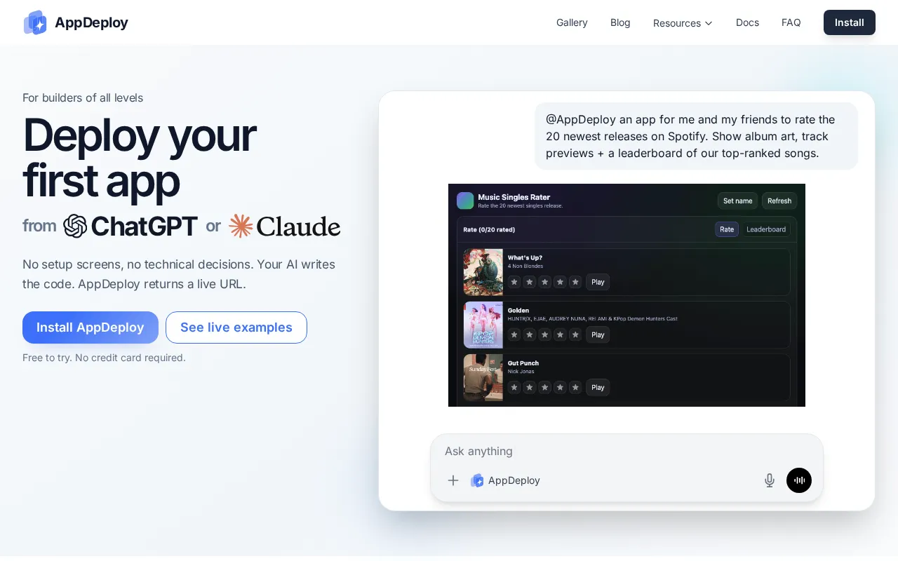 AppDeploy — preview screenshot