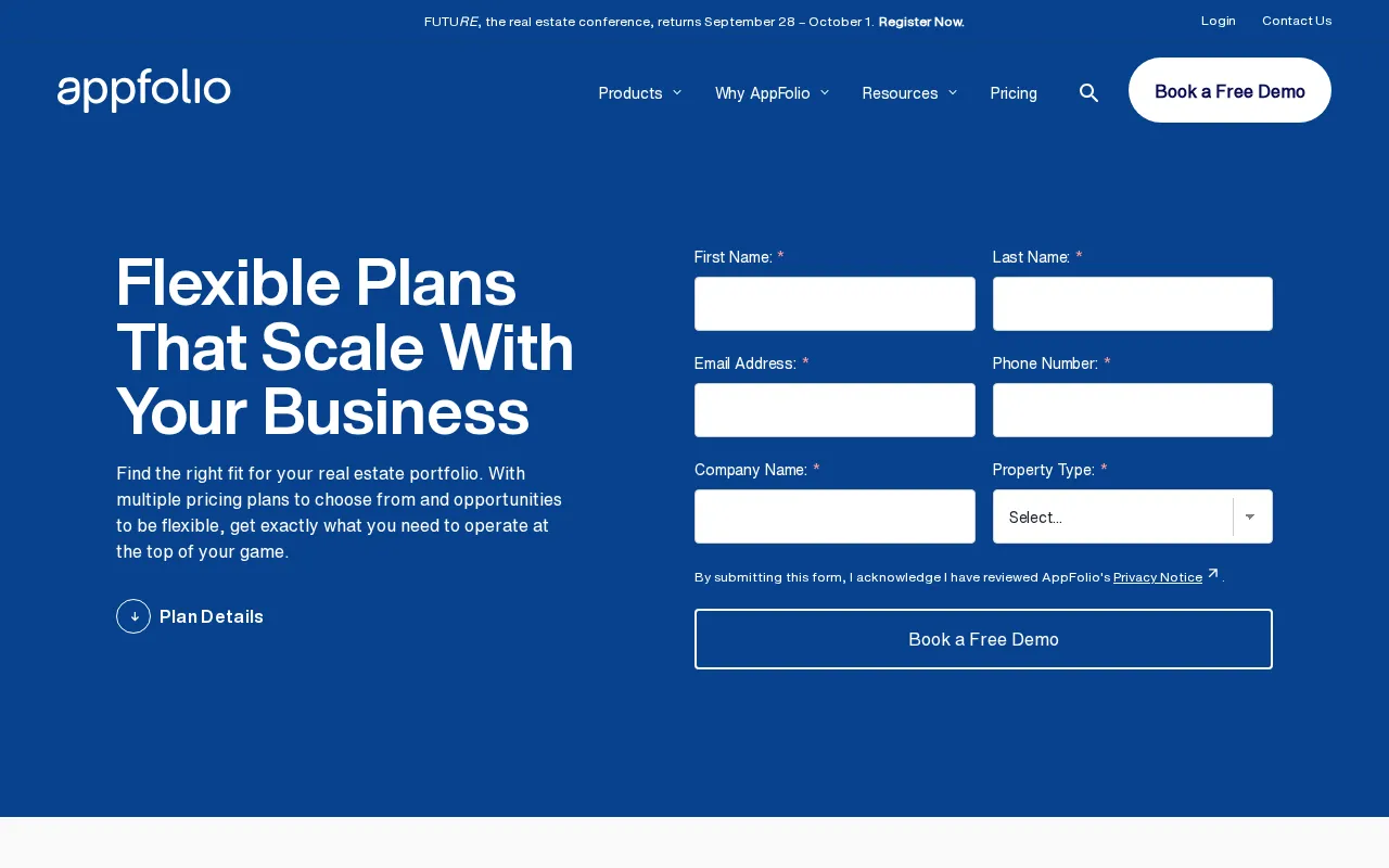 Appfolio — pricing page