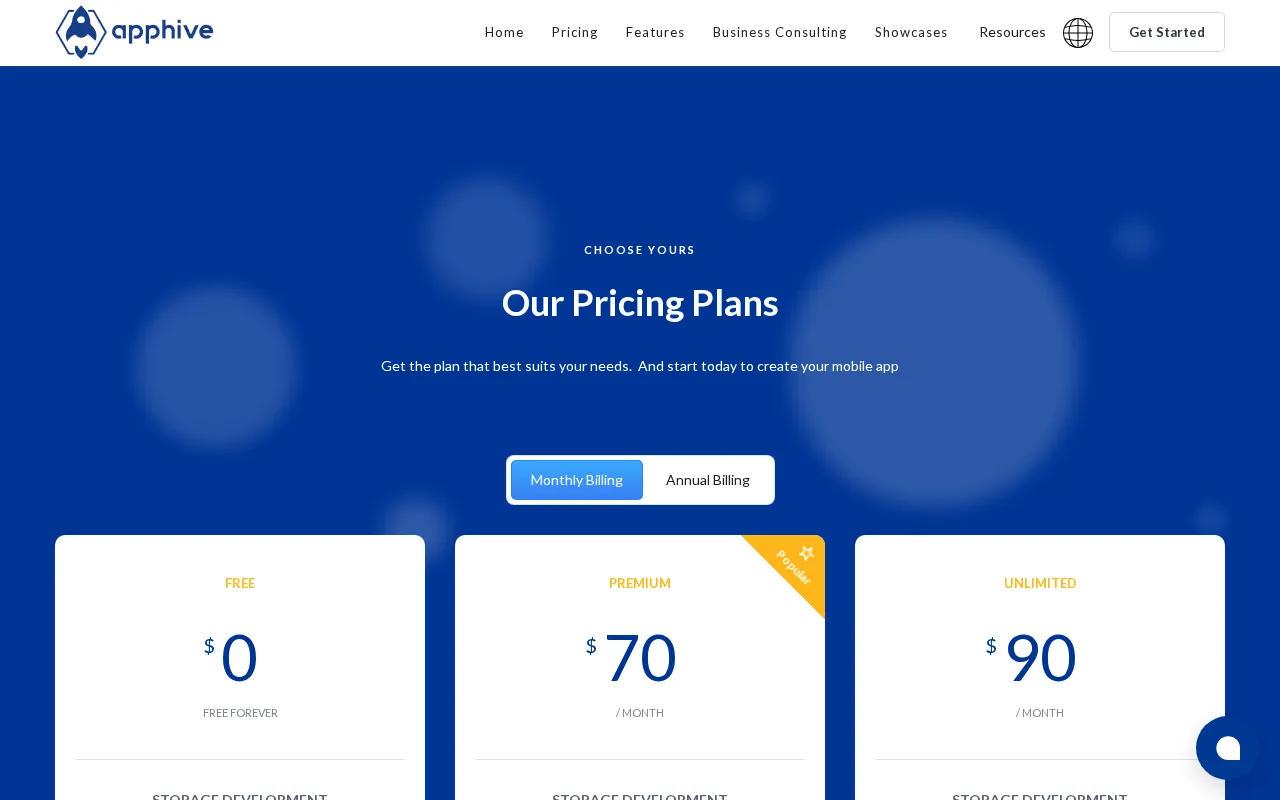 Apphive — pricing page