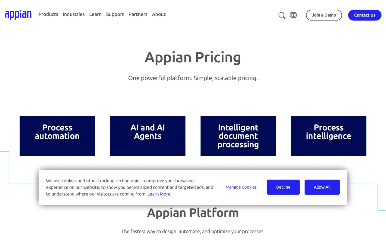 Appian — pricing page