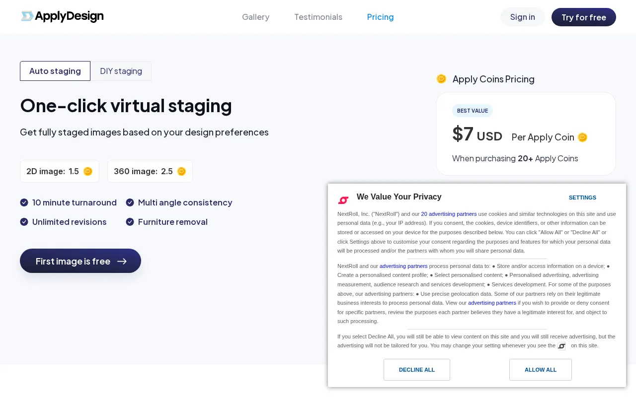 Apply Design — pricing page
