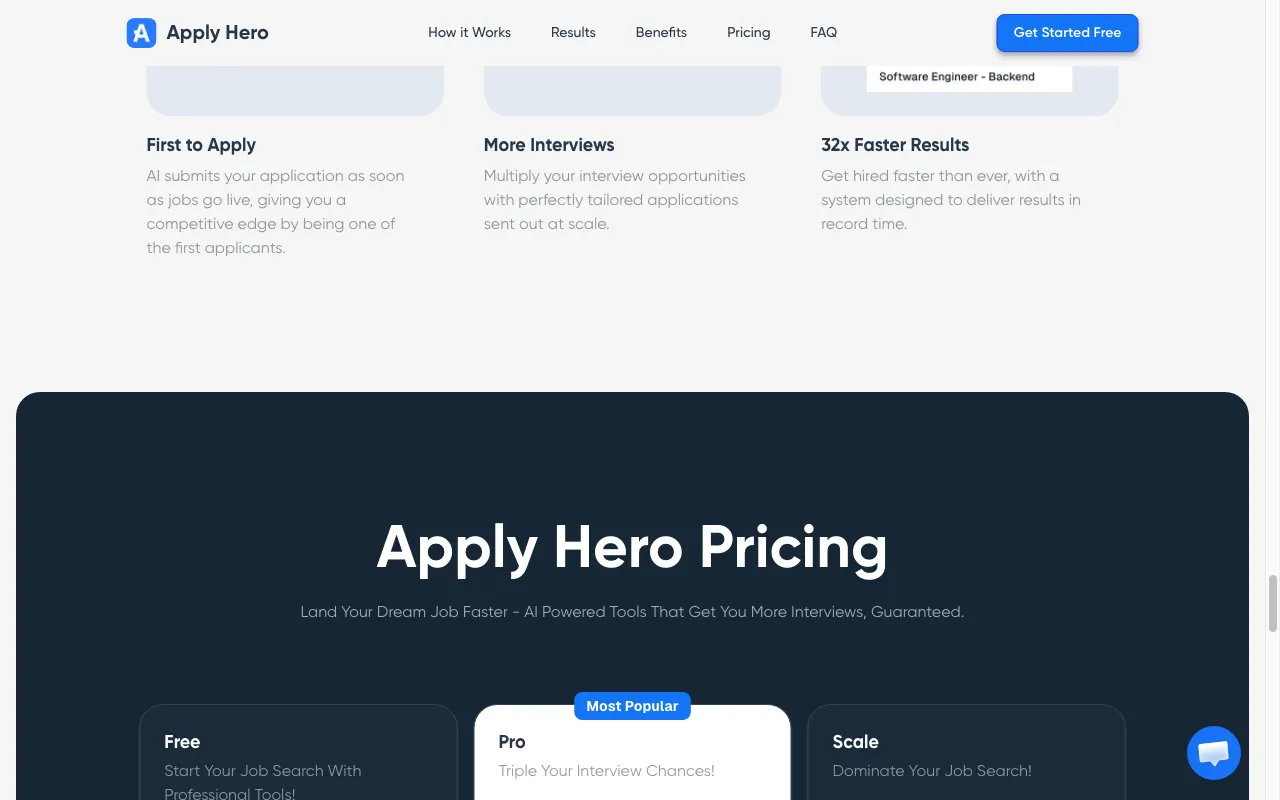 Apply Hero AI — pricing page